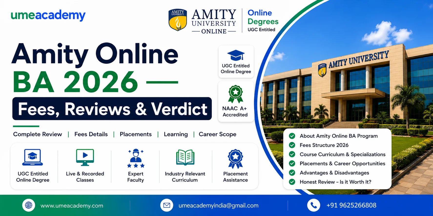 Amity Online BA 2026 — Fees, Reviews & Verdict