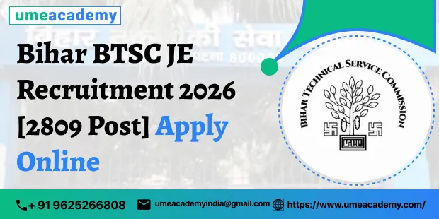 Bihar BTSC JE Recruitment 2026 [2809 Post] Apply Online