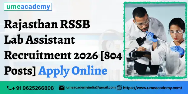 Rajasthan RSSB Lab Assistant Recruitment 2026 [804 Posts] Apply Online