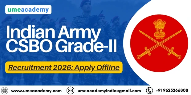 Indian Army CSBO Grade-II Recruitment 2026: Apply Offline